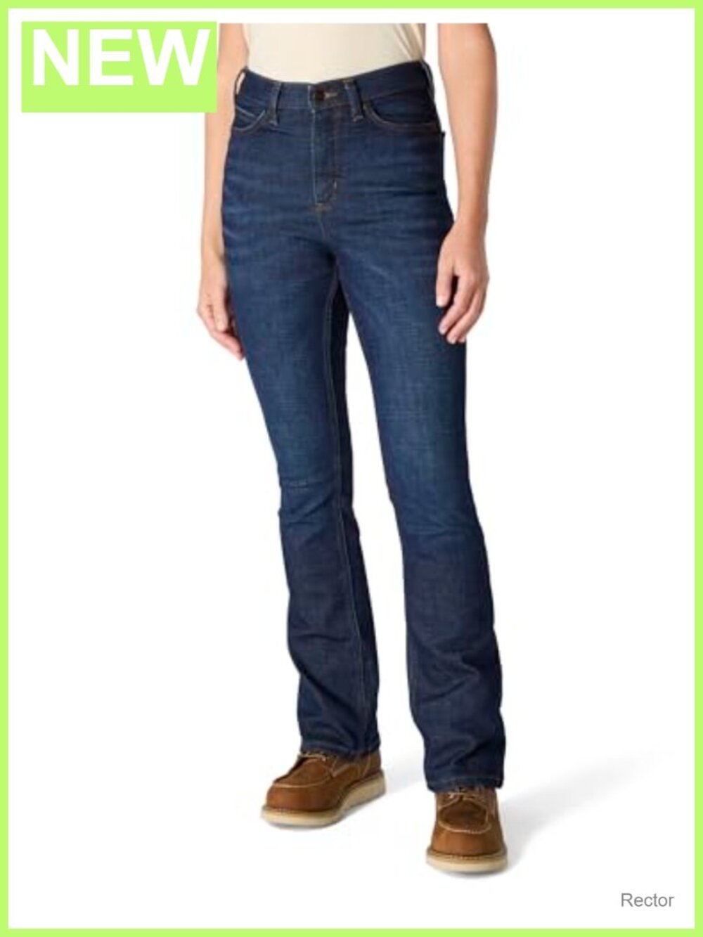 High Rise Bootcut Jeans Performance Fit Stretch Denim Work Utility